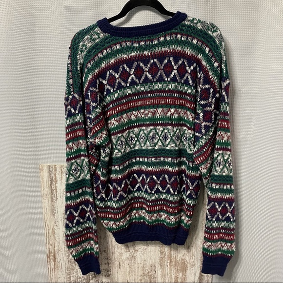 Vtg Sears Mens Store v-neck grandpa sweater Large - Picture 3 of 5